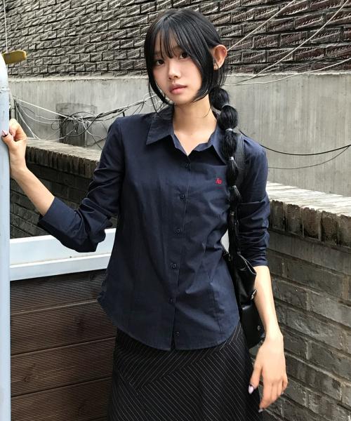 CKS 스탠다드 슬림핏 셔츠 네이비