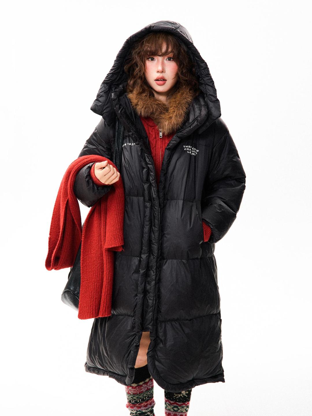 블랙 롱 패딩 코트 여성 겨울 두꺼운 보온 면 자켓
