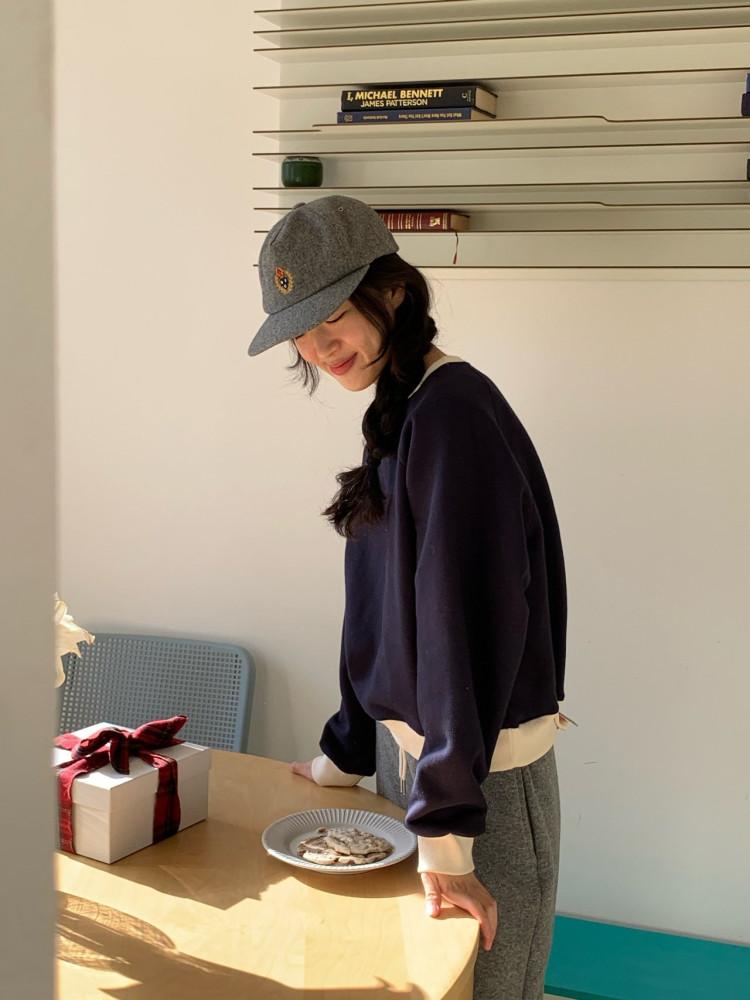 웨더 배색 기모 맨투맨 투톤 레글런 mtm