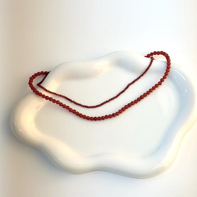 925 천연 레드 오닉스 네크리스(Red Onyx Necklace)