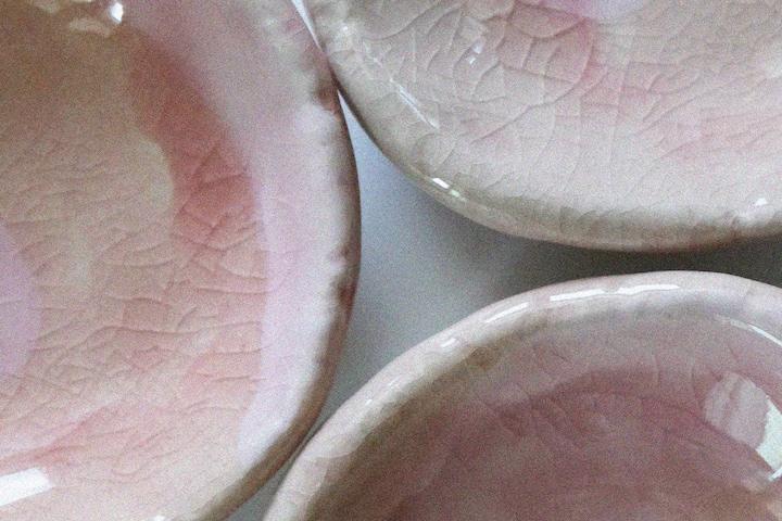 살구빛 선와 미니 접시 Pink vortex mini plate