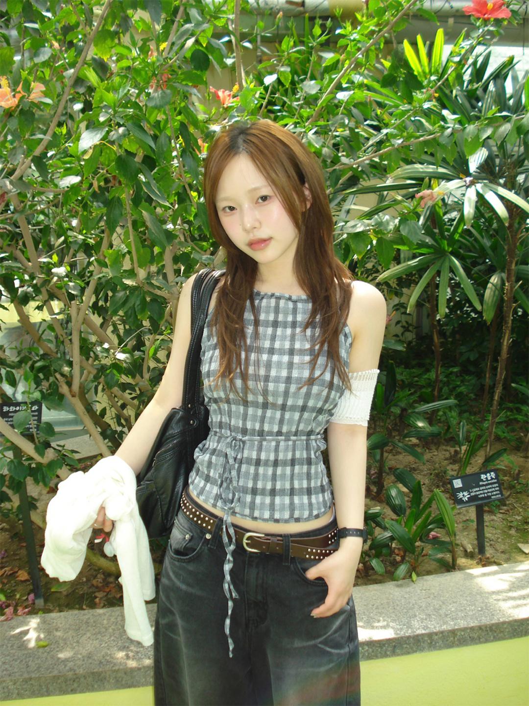 check halter top
