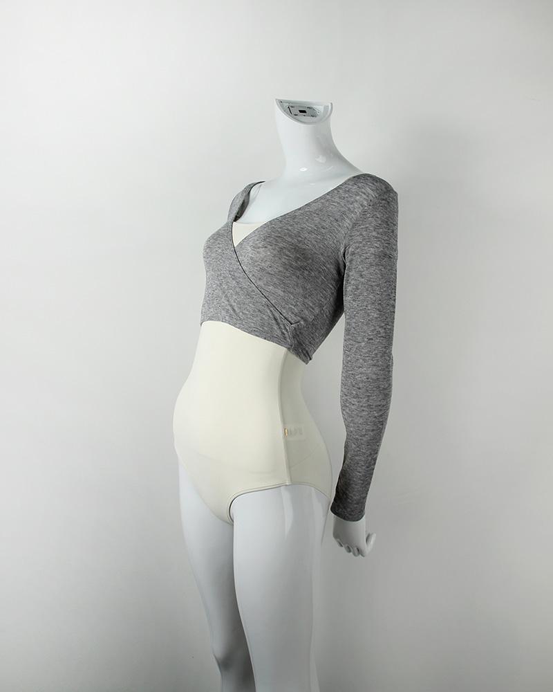 LDT002K-14 crossover sweater MELANGE GREY