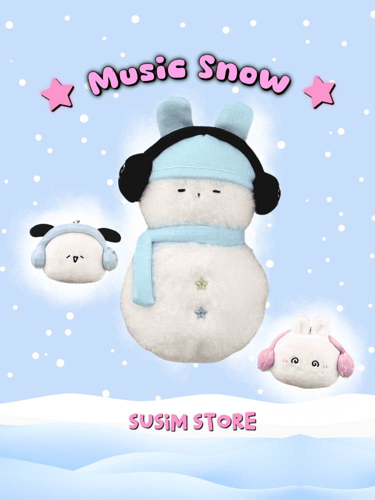 수심 Music Snow Keyring 뮤직 스노우 키링 눈사람 고양이 유니크 키치
