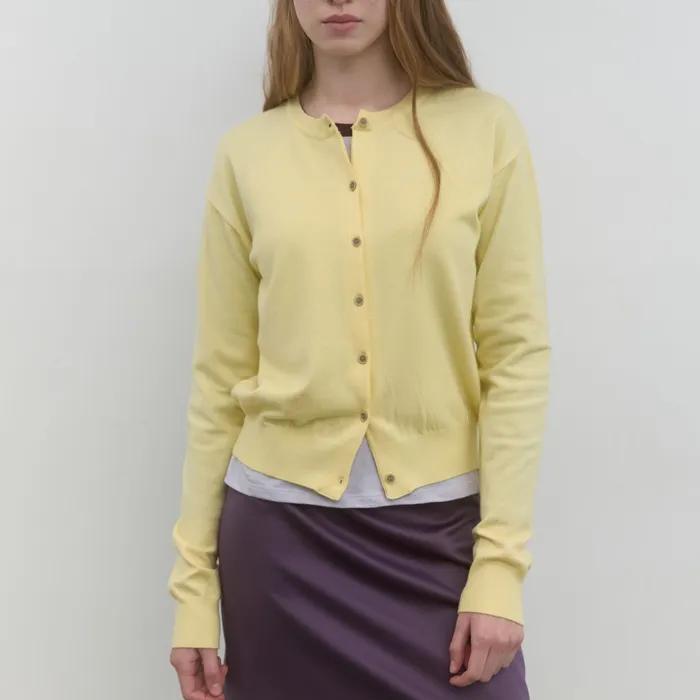 M BASIC KNIT CARDIGAN_YELLOW