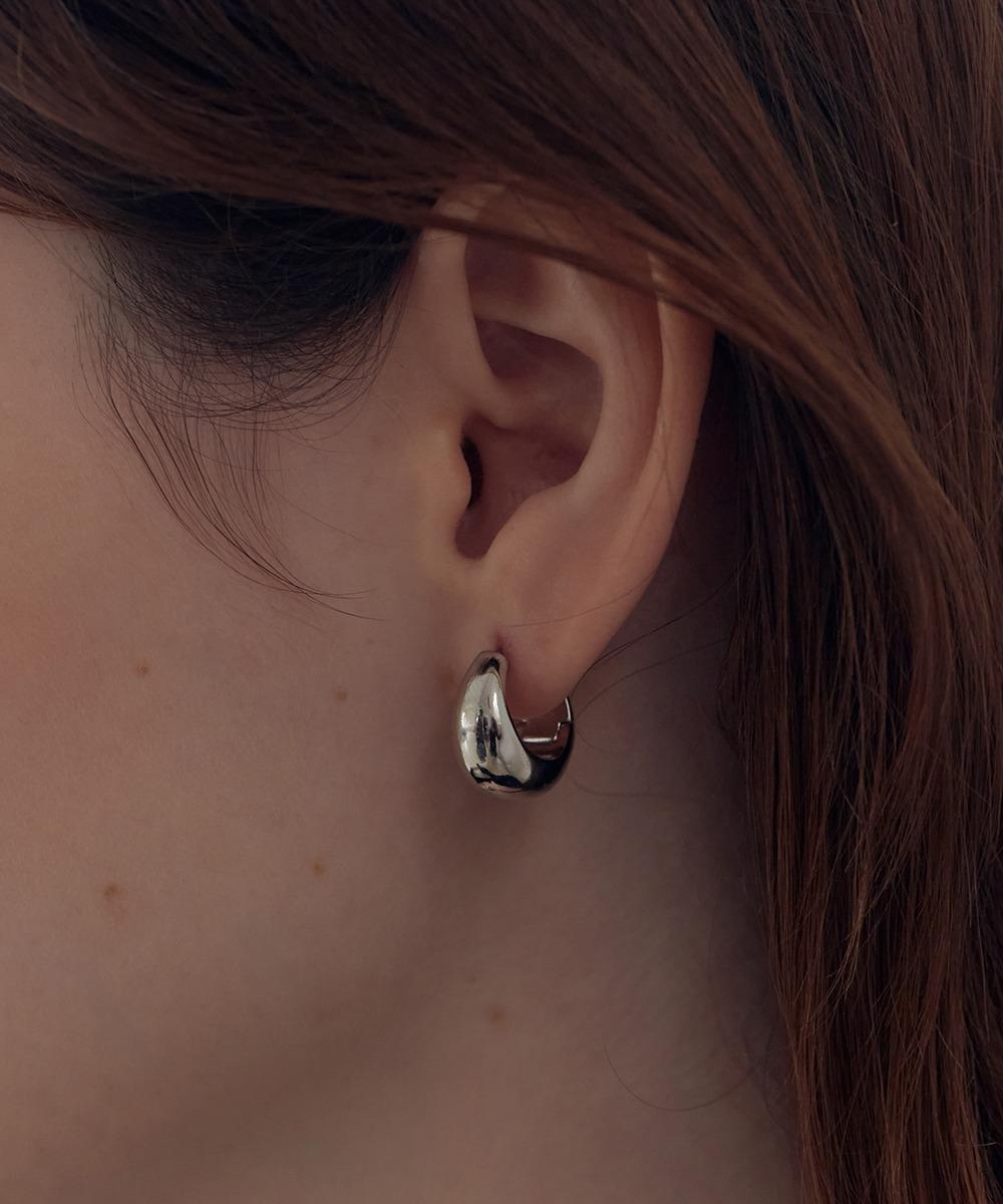 볼드 물방울 링 원터치 귀걸이 (24k도금)