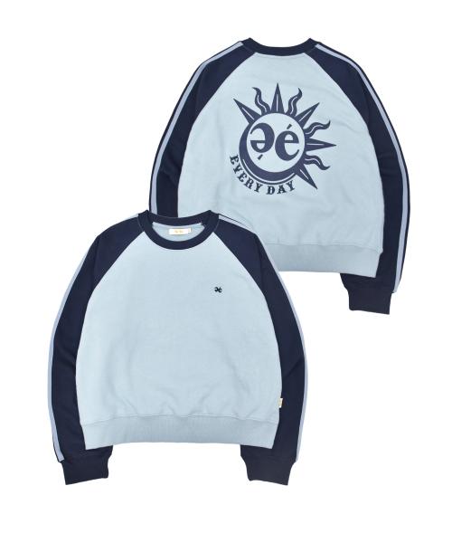Sun Moon Raglan Crewneck [Navy]