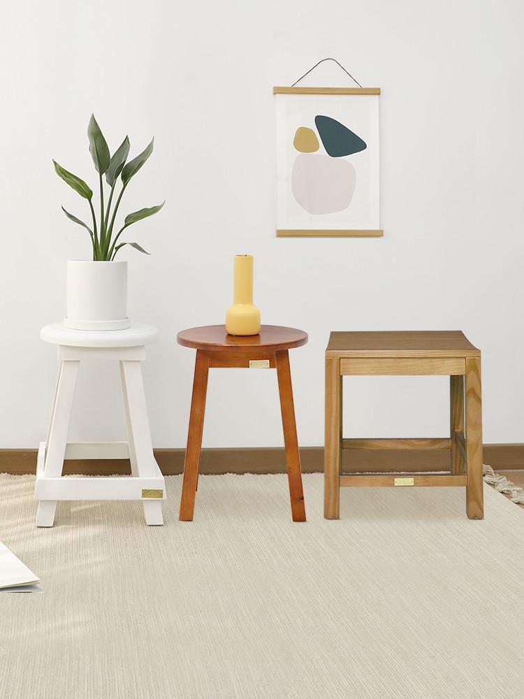 [설맞이 세일가] 바네스데코 원목 화장대 보조 의자 사각 원형 스툴 8종