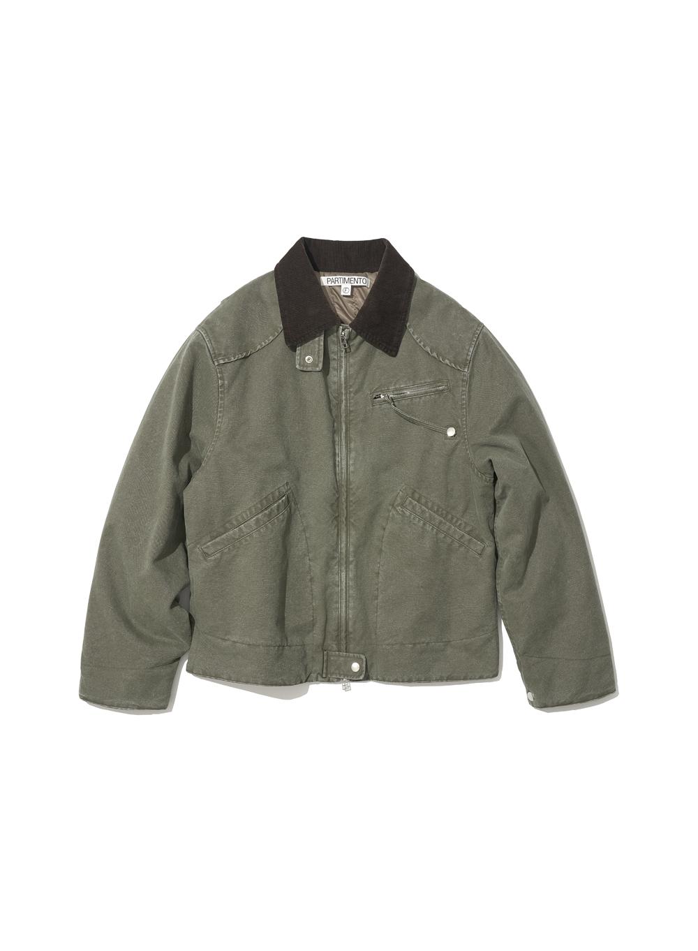 [WOMEN] COTTON WASHED WORK JACKET_KHAKI GREEN