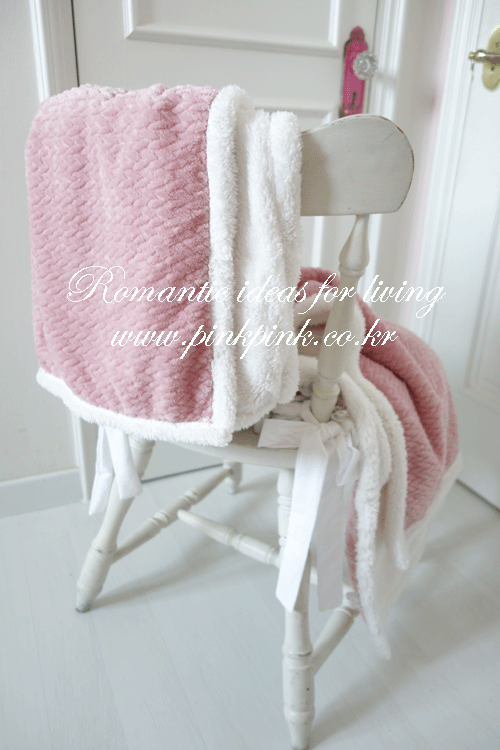 밍크 양면 담요 - 크림,핑크