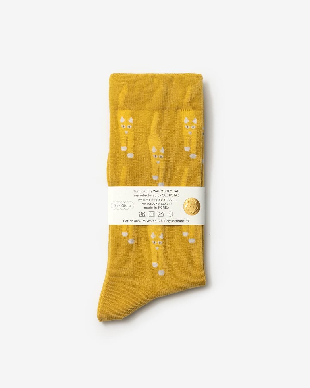 캣 커밍 양말 - 옐로우 CAT COMING SOCKS - YELLOW