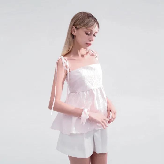 Ballerina Jacquard Bustier Top - BABY PINK