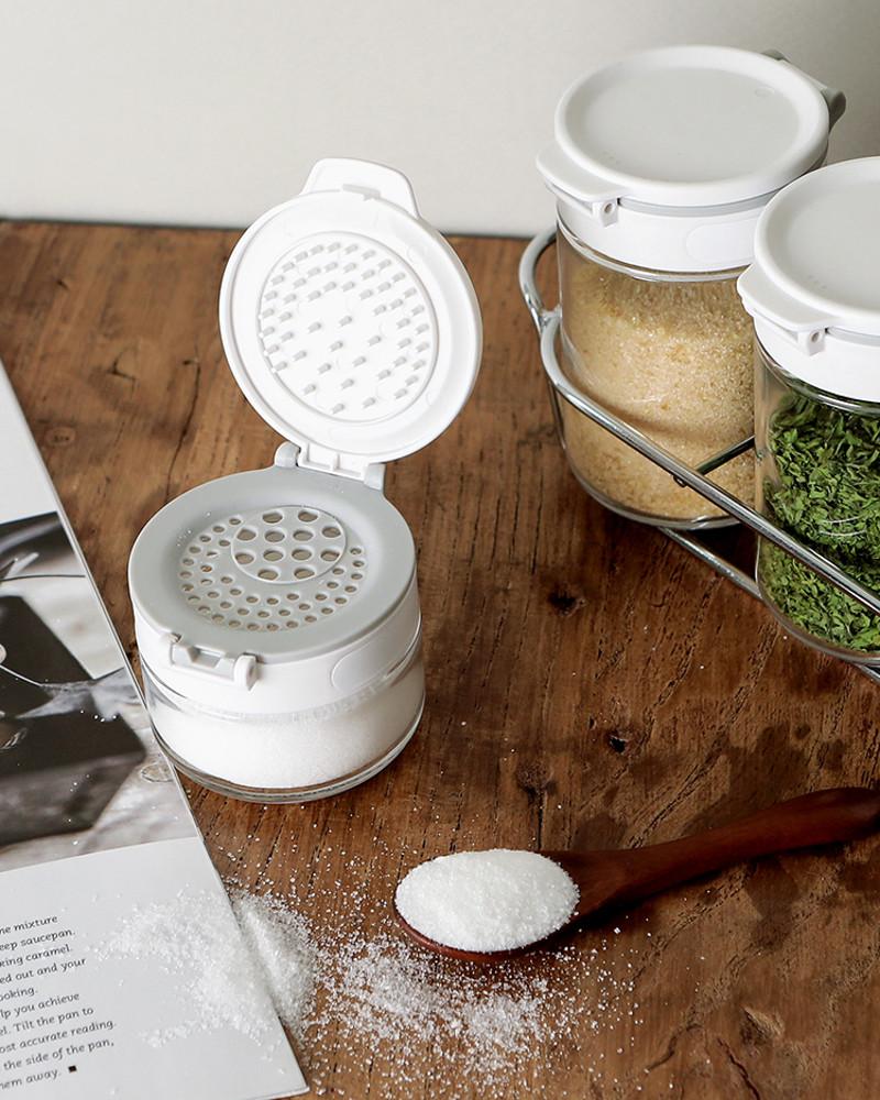 시노글라스 투웨이 큰입구 유리 양념통 1개 소