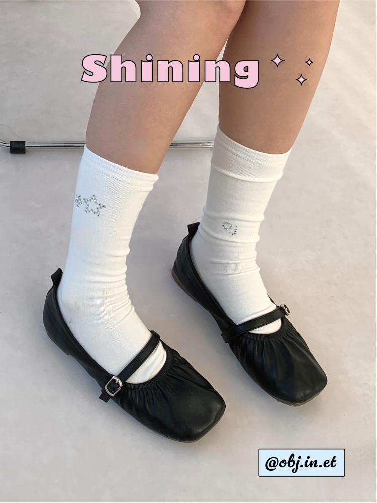 [오브진트] 샤이닝 장목 양말 - 리본 / 스타 / 세트
