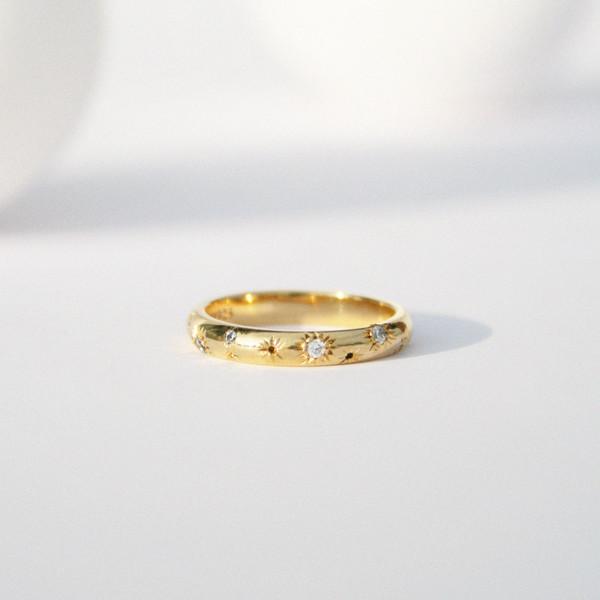 flowers carved ring / 4mm