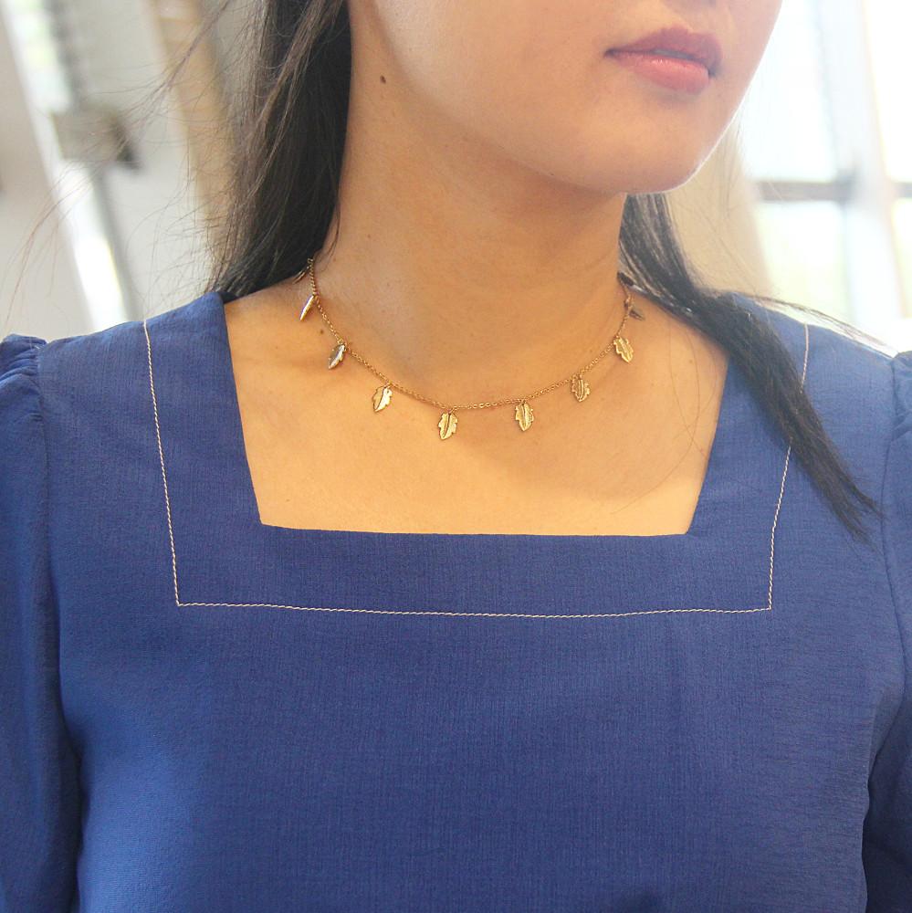 [중고] (37cm)[AVON] 1980년대 나뭇잎 초커 빈티지 목걸이 # : 빈티지 주얼리(할인가)