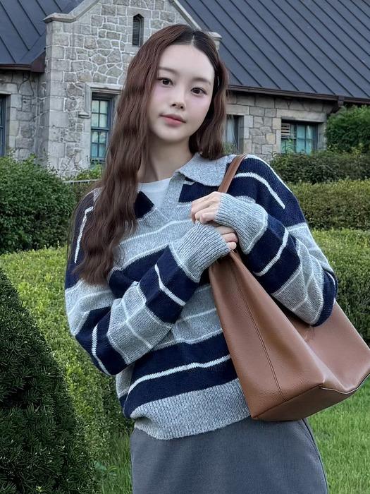 [단독]모헤어스트라이프카라니트 JZKT621H