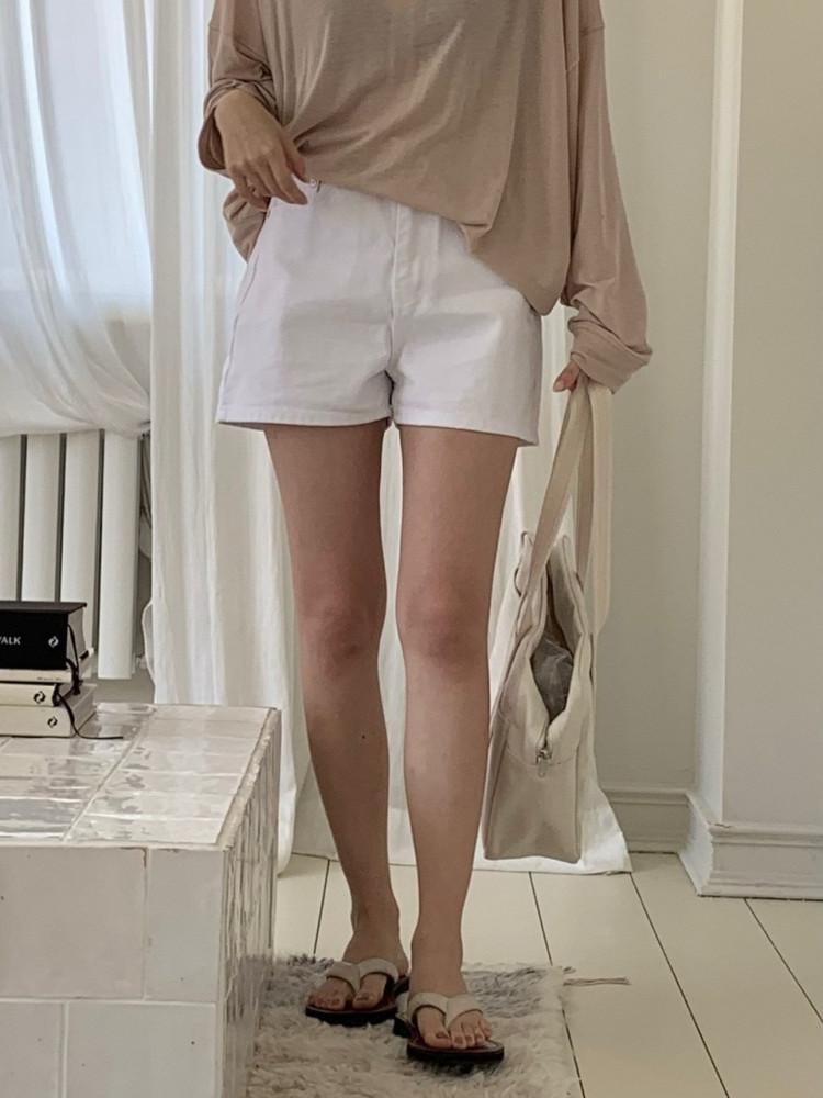 아S,M 핑S / 베르가못 썸머 숏 데님 팬츠 코튼 일자 데일리 베이직 반바지 (2col)