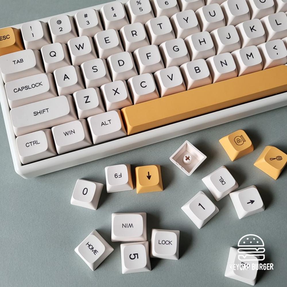 밀크 허니 비 꿀벌 키캡 PBT XDA 염료승화 140키 키캡놀이 한무무 키크론 콕스