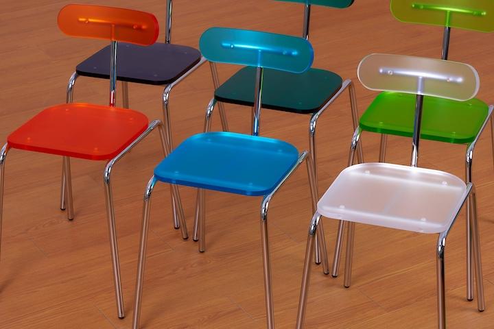 투명 아크릴 서포트 라운드 체어 미드센츄리 미니멀 카페 의자 6color