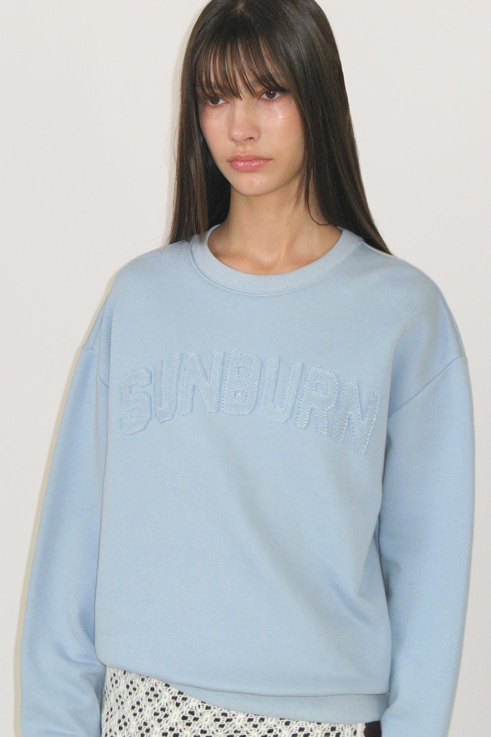 SUNBURN LOGO PATCH SWEATSHIRT, SKYBLUE