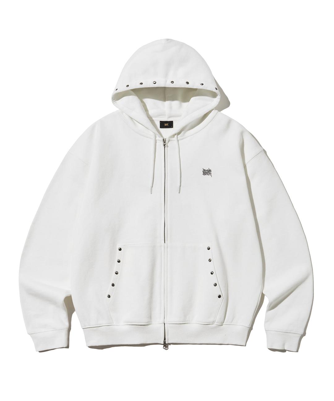 MERGE BB STUD HOOD ZIP UP - IVORY