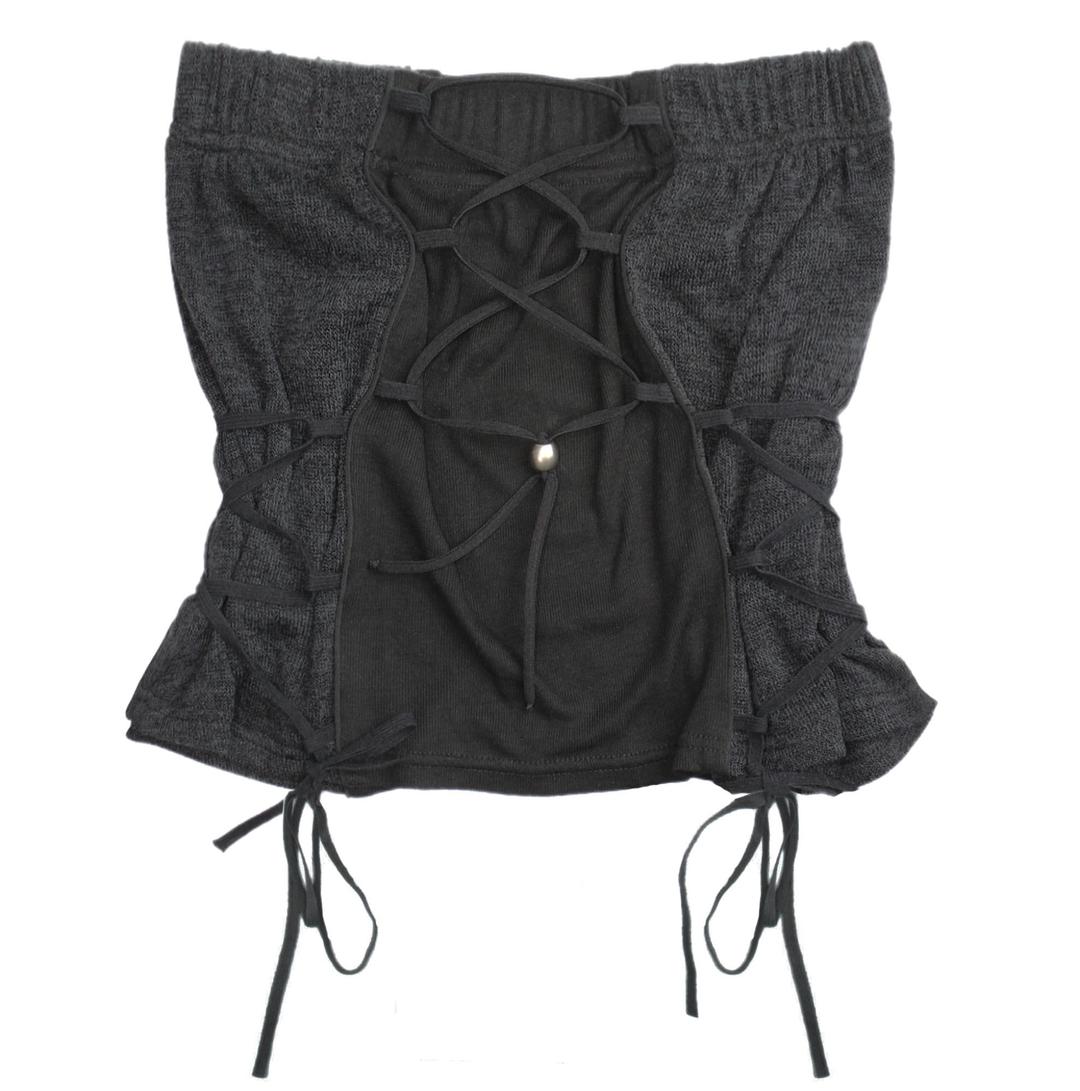 Faery lace up top (Black)
