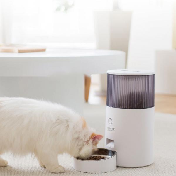 [해외]강아지 고양이 자동급식기 원격 타이머 White