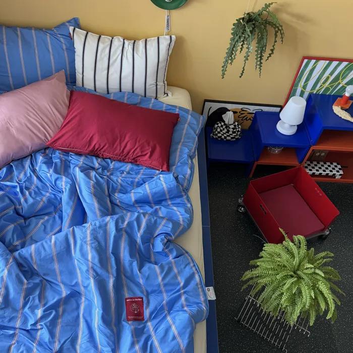 Furless Bedding 털안붙는 리버서블 차렵이불+베개커버 세트 블루 (SS/QK)