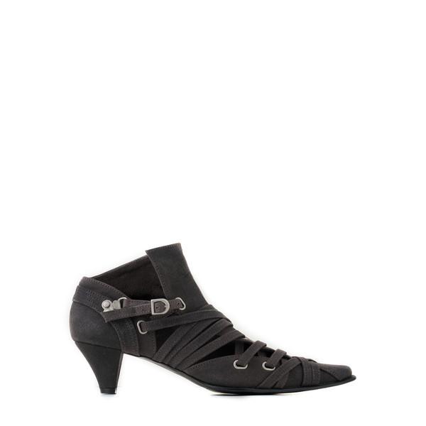 WAXED STRAPPY PUMPS 01 GRAY