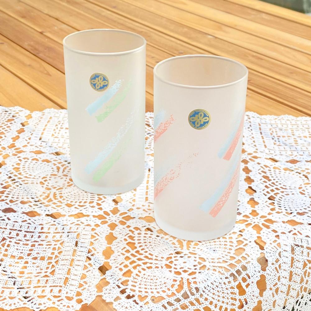 [HOYA] 호야 파스텔 샤워 반투명 텀블러 유리컵 세트 2p