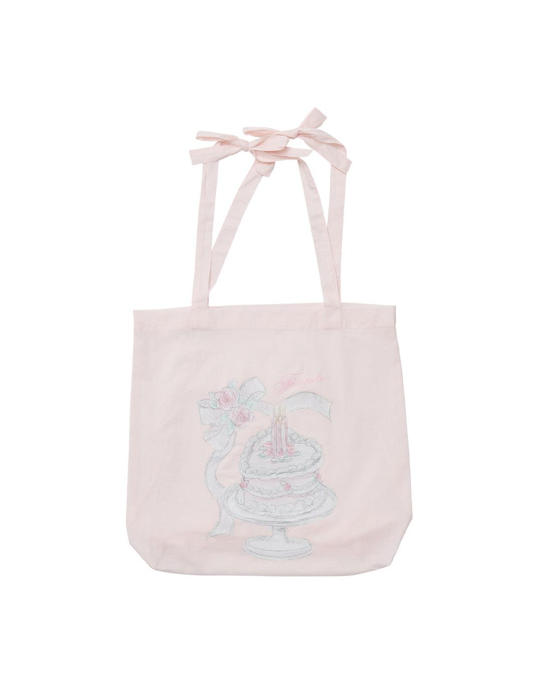 Rose cake tote bag／Fiorforte - PINK / FREE