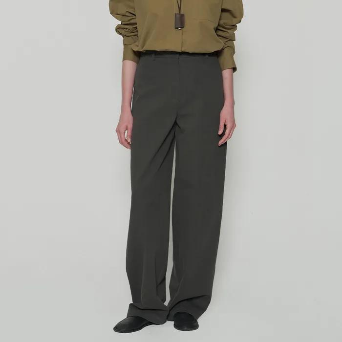 Camo Cotton Wide Pants - Charcoal