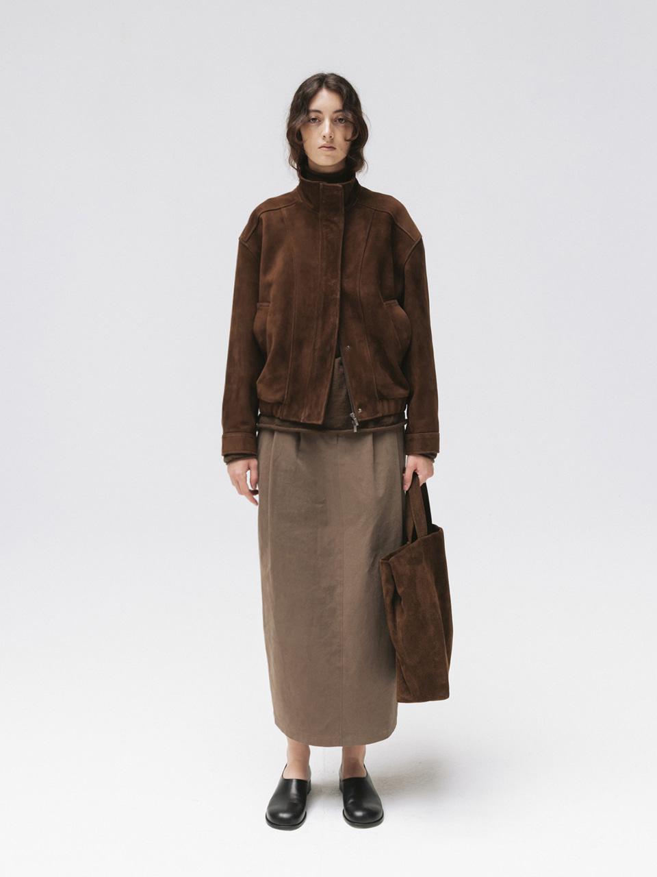 leather jumper (brown suede)