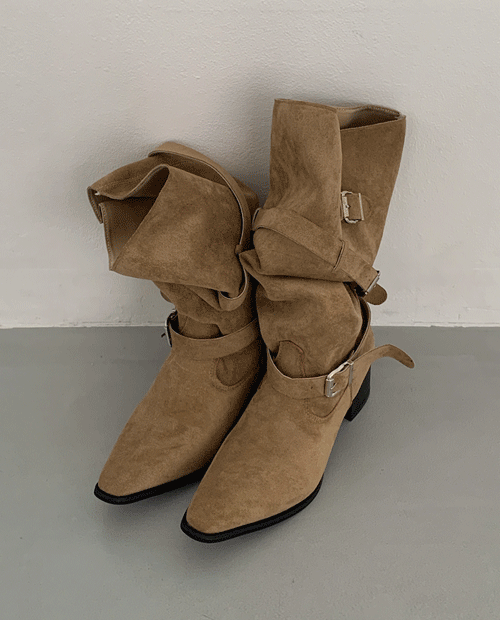 위드니노 프롭 스웨이드 벨티드 롱 부츠