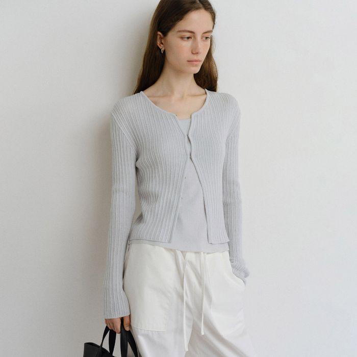 Via Cardigan_Silver Blue