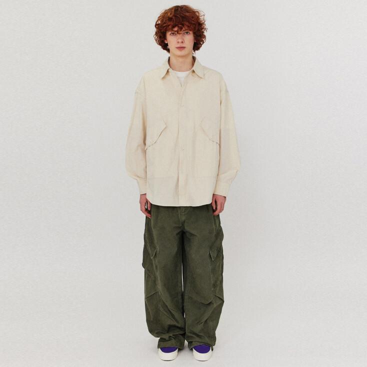 Washed cargo pants_Khaki