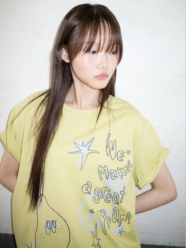 [2차] CRAYON FRUIT T-SHIRT (PEAR OLIVE)