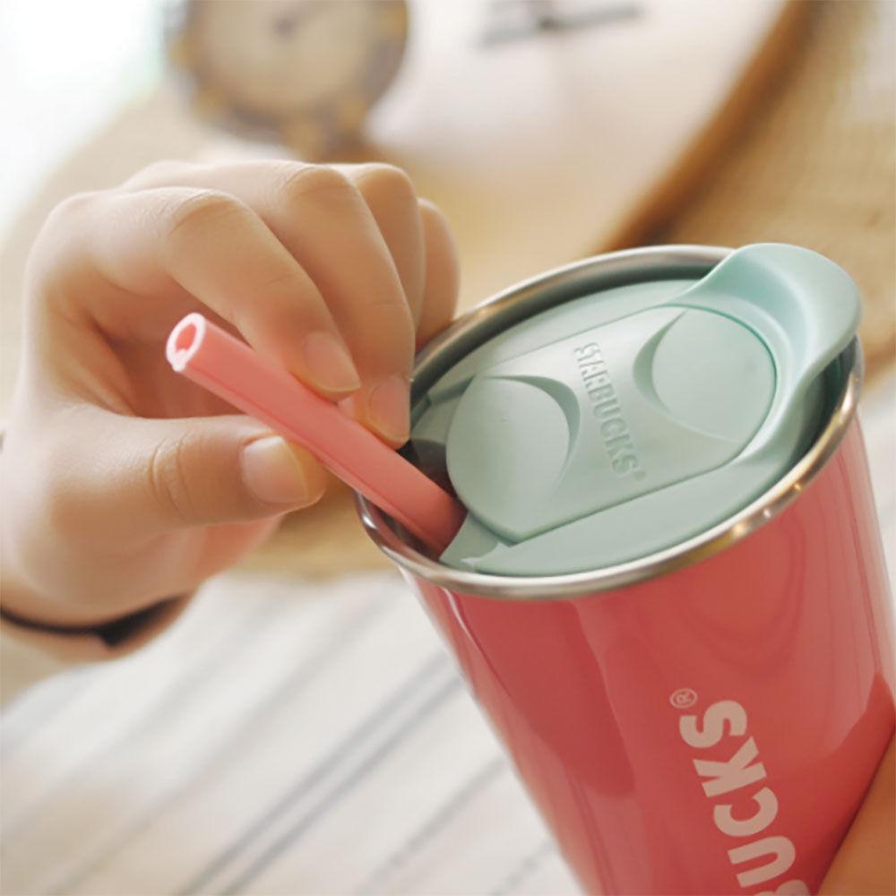 NPE 핑크 개방형 실리콘 빨대 [휴대용 다회용 재활용 스타벅스 콜드컵 텀블러 스트로우 STRAW]