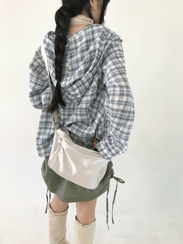 poppy check hood shirt (3color)