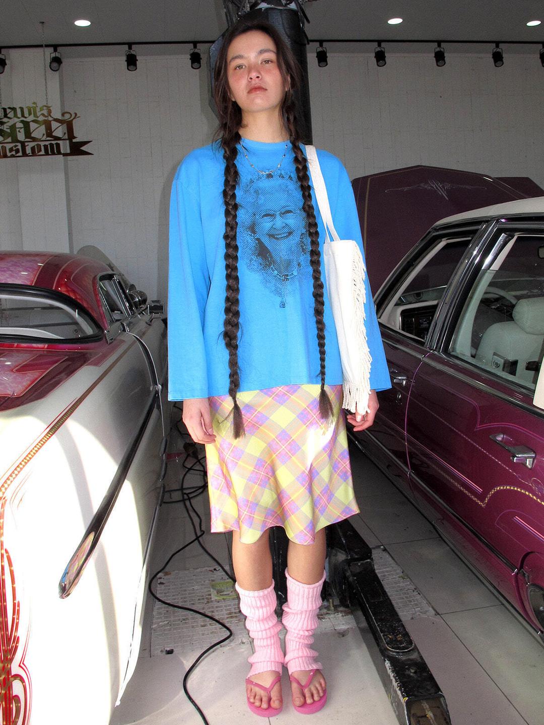 MY QUEEN PIGMENT LONG SLEEVE T-SHIRT_WATER