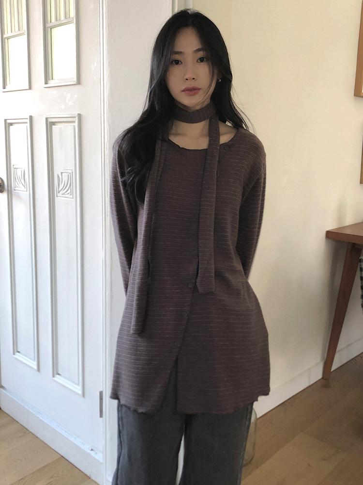 마츠 머플러 기모 니트