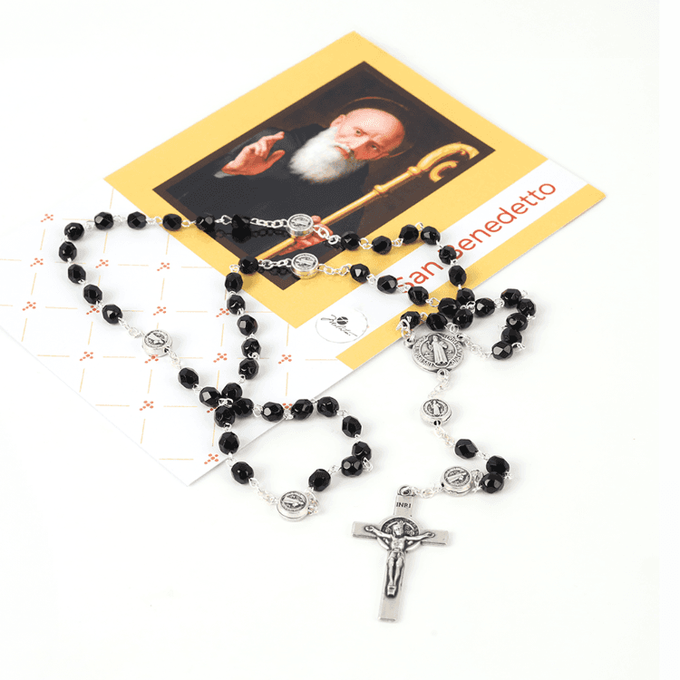 베네딕토 성인의 길 분도 5단 묵주 6mm (이태리수입) 천주교 성물
