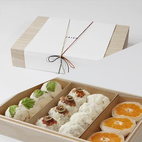 오동나무 선물세트D(바질토마토,곶감찹쌀떡,감귤찹쌀떡)