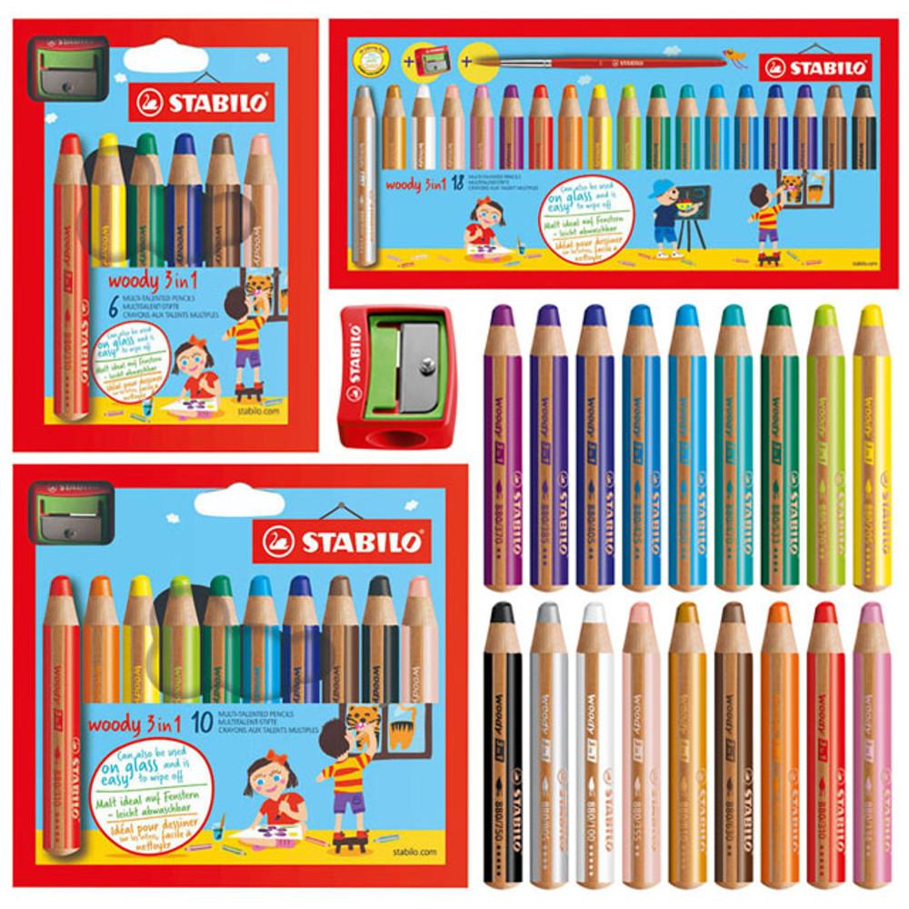 유아 스타빌로 우디 색연필 6색 10색 18색