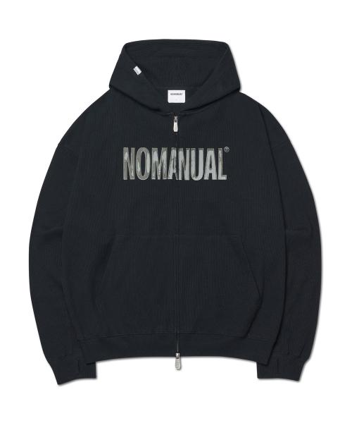 NM WAFFLE HOODED ZIP-UP - BLACK
