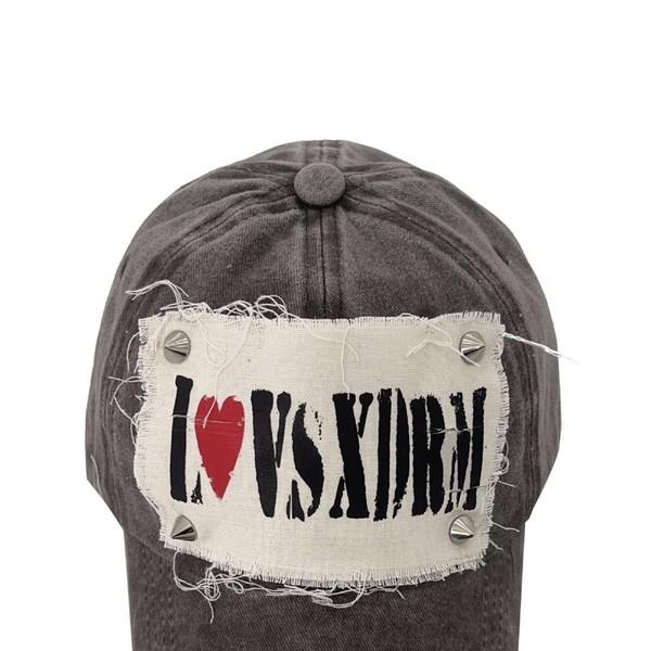LOVE STUD BALL CAP (WASHED BROWN)