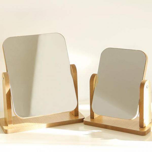 우드 탁상거울 심플 화장거울