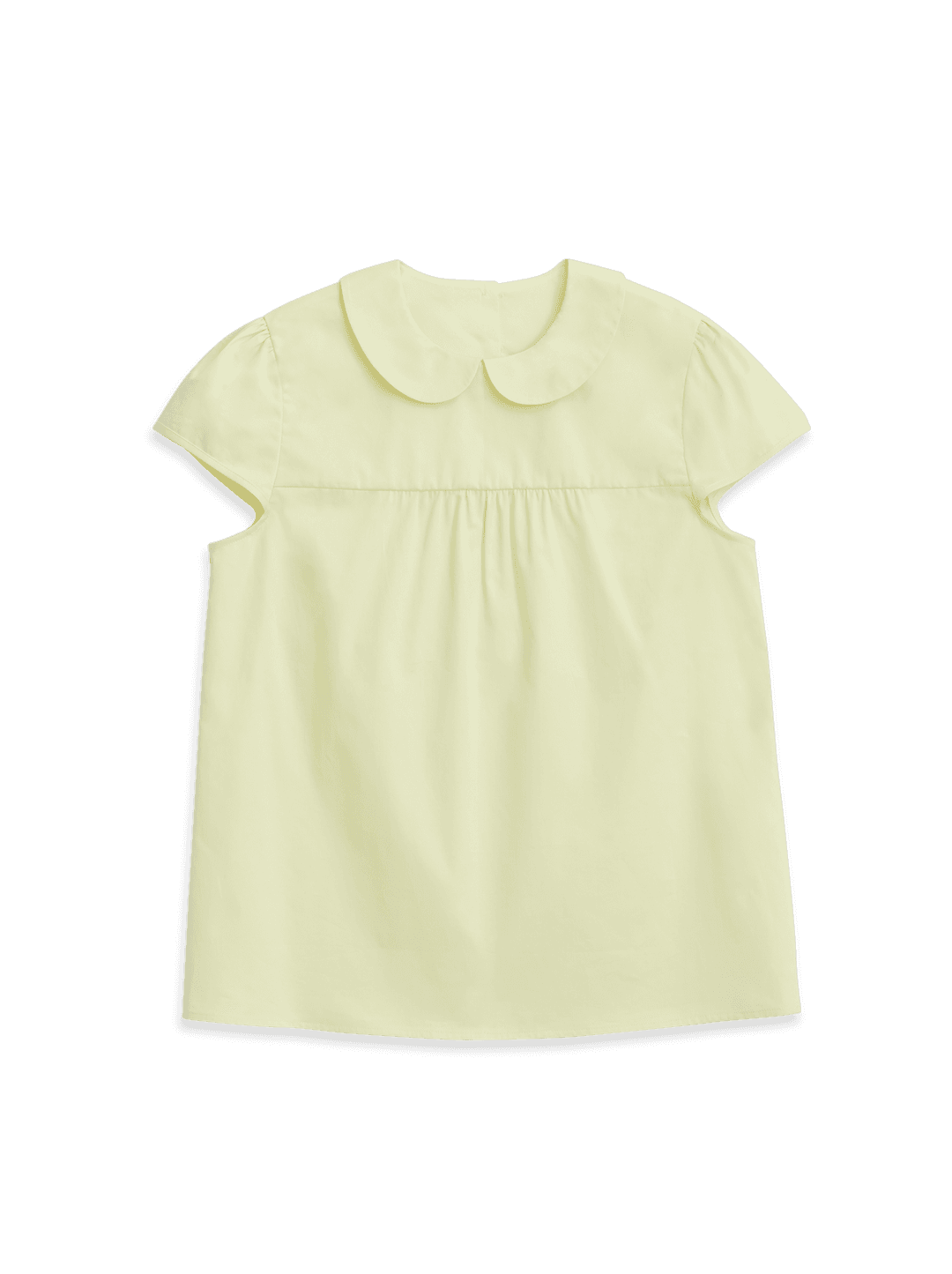SHIRRING CAP SLEEVE BLOUSE (LEMON)