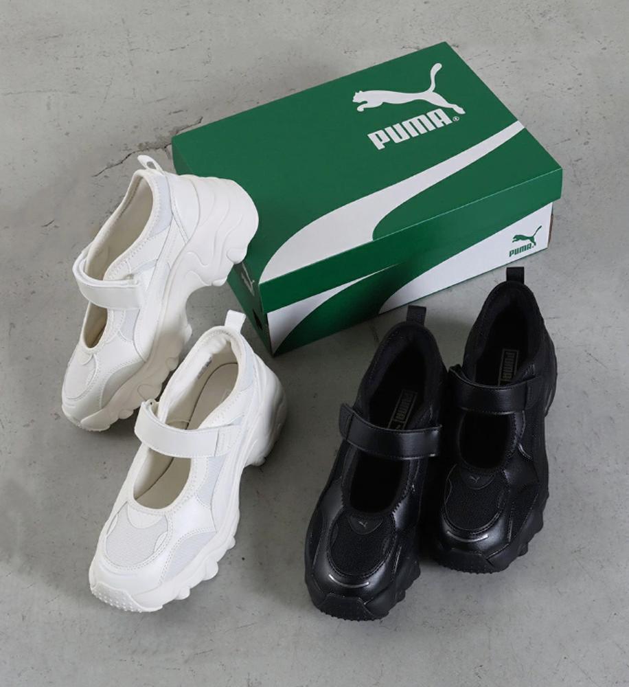 PUMA 푸마 메리제인 웨지 샌들 2컬러 블랙 화이트 PULSAR WEDGE SANDAL WNS